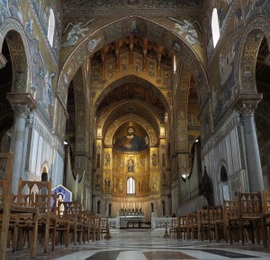 Particolare navata centrale del Duomo di Monreale